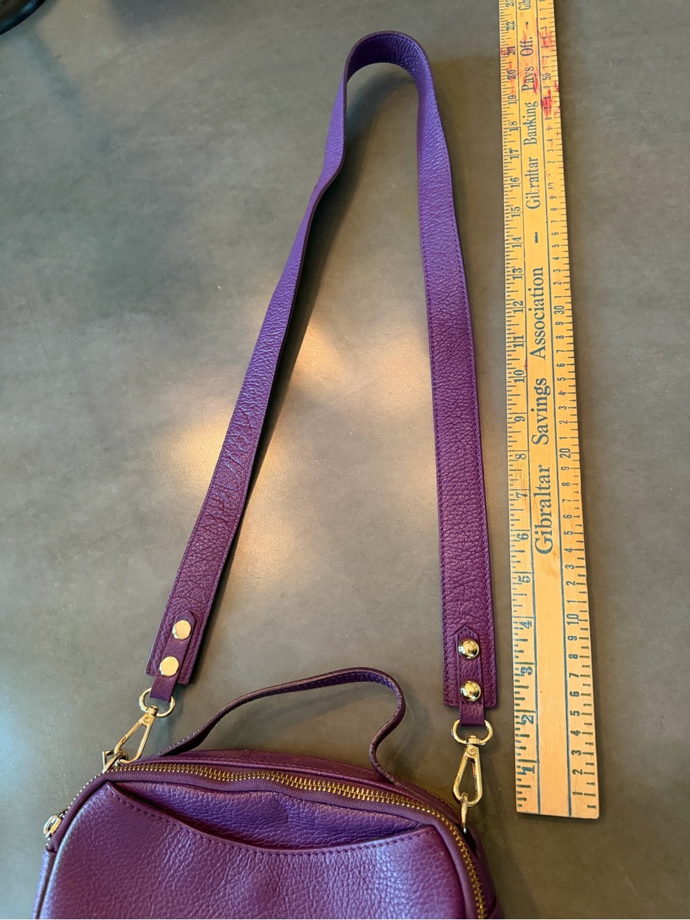 Valentina Fiore Purple Leather Crossbody Bag with Top Handle - Picture 8 of 9